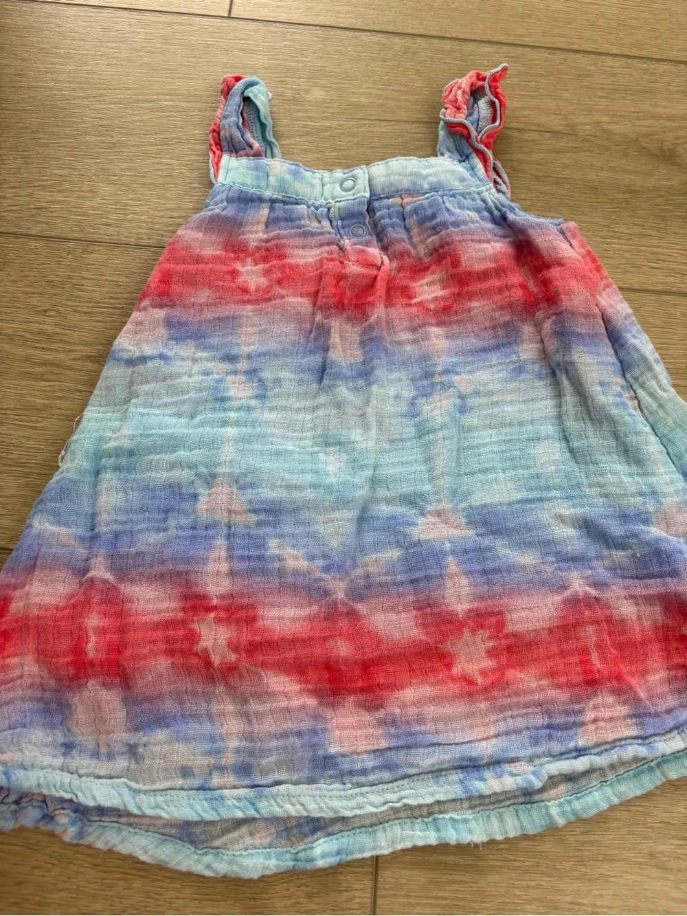 Angel Dear Tie-Dye Girls Sundress & Bloomers Set - Red, Blue, Light Blue